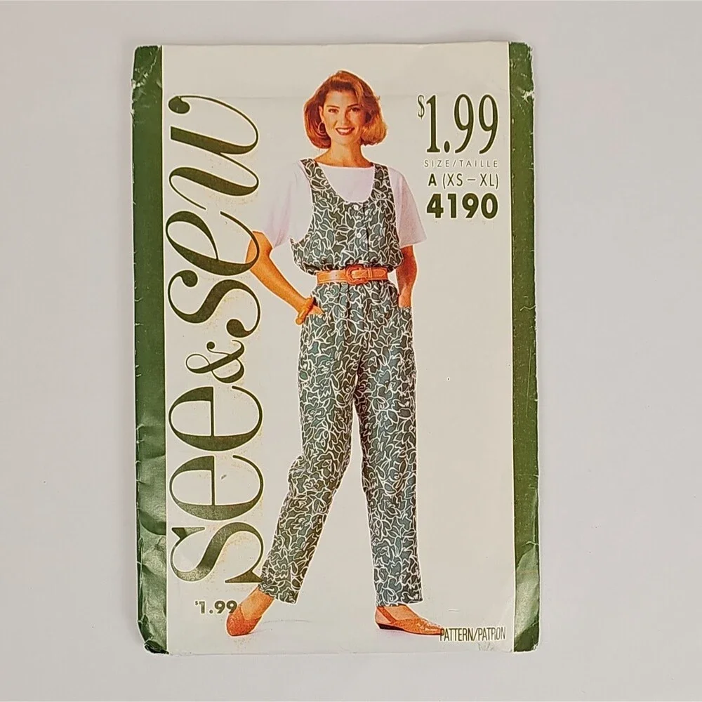 Vintage See & Sew Butterick Patterns 4190 6523 1988 1989 Complete Lot of 2